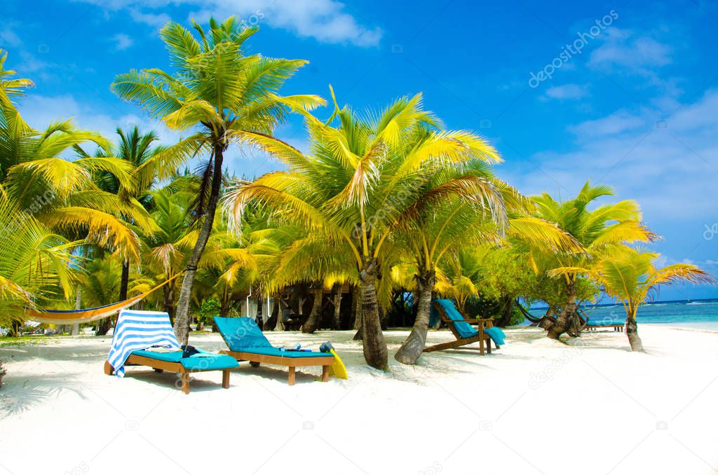 South Water Caye in Belize - small caribbean paradise island with tropical beach for vacation and relaxing