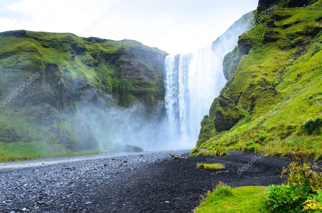Skogafoss - huge waterfall in the south of Iceland