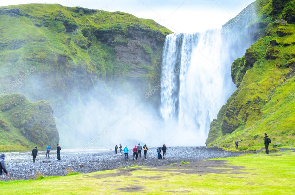 Skogafoss - huge waterfall in the south of Iceland 