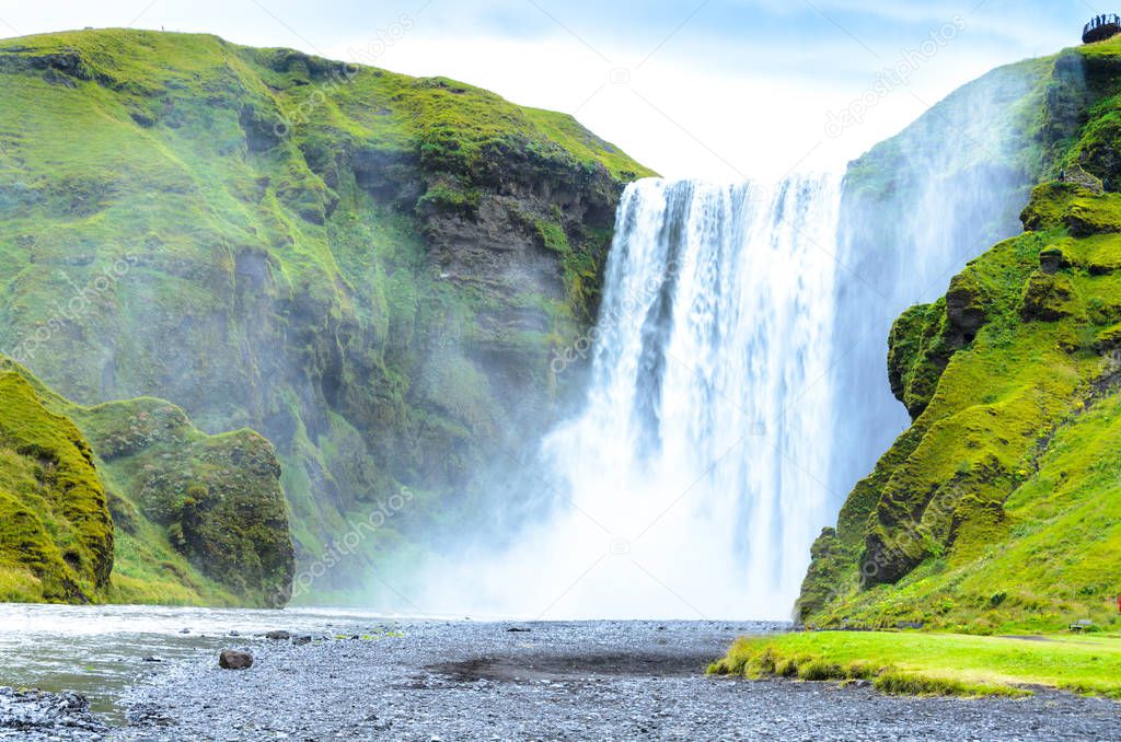 Skogafoss - huge waterfall in the south of Iceland 