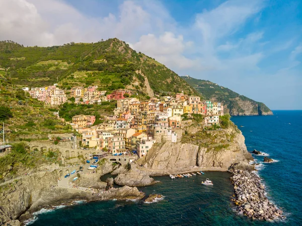 Manarola Pueblo Del Parque Nacional Cinque Terre Costa Italia Provincia — Foto de Stock