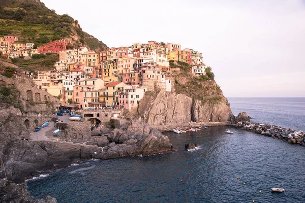 Manarola Pueblo Del Parque Nacional Cinque Terre Costa Italia Hermosos — Foto de Stock