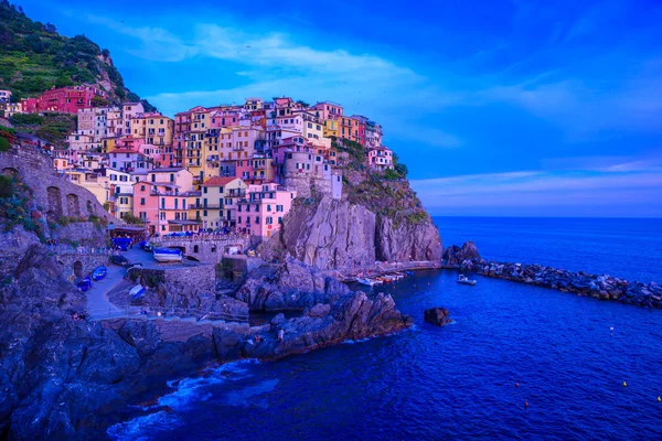 Manarola Pueblo Del Parque Nacional Cinque Terre Costa Italia Hermosos — Foto de Stock