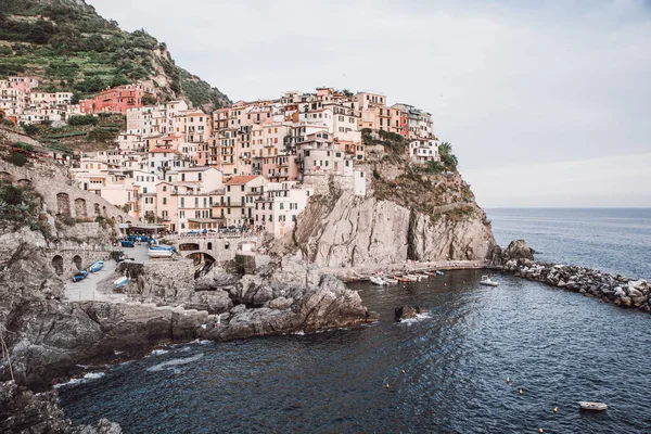 Manarola Dorp Van Cinque Terre National Park Aan Kust Van — Stockfoto