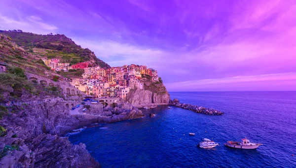 Manarola Village Cinque Terre National Park Coast Italy Beautiful Colors — Stock Photo, Image