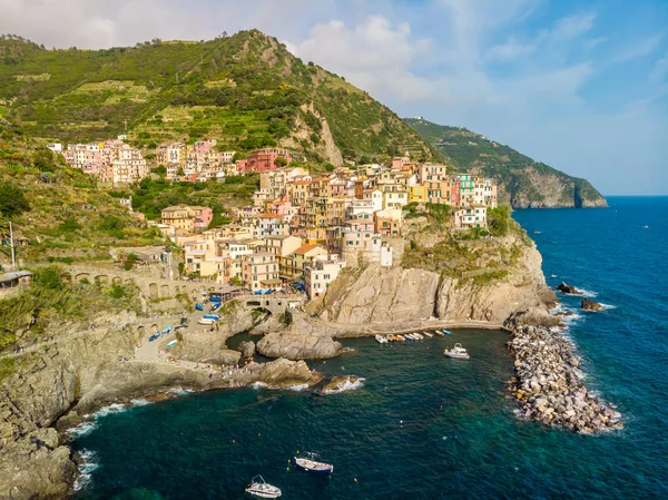 Manarola Pueblo Del Parque Nacional Cinque Terre Costa Italia Provincia — Foto de Stock