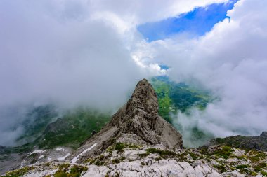 Dağ Widderstein Kleinwalsertal Avusturya Alpleri'nde Allgau, Avrupa'nın güzel manzara sahne Vadisi'nde
