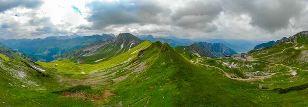 Bavyera, Almanya Alpleri'nde Nebelhorn dağ ve peyzaj toplayan görünümünden Panorama