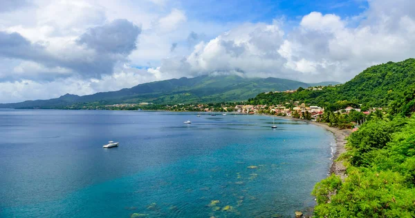 Paradijs Saint Pierre Met Pelee Actieve Vulkanische Berg Martinique Caribische — Stockfoto
