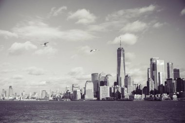 Hudson Nehri, New York City, Amerika Birleşik Devletleri Aşağı Manhattan New York şehir manzarası Panoraması