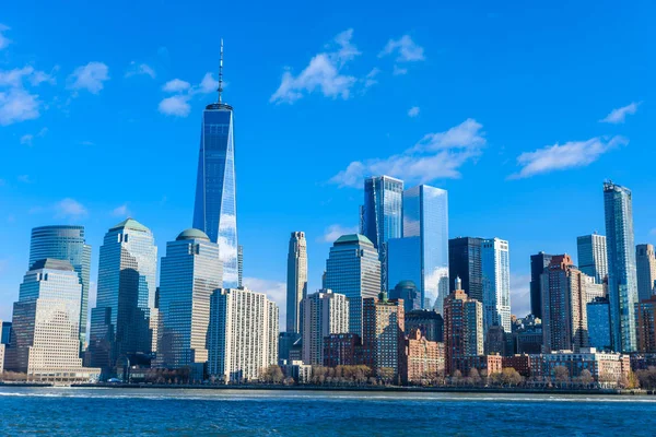 Panorama Dari Lower Manhattan New York City Skyline Dari Hudson — Stok Foto