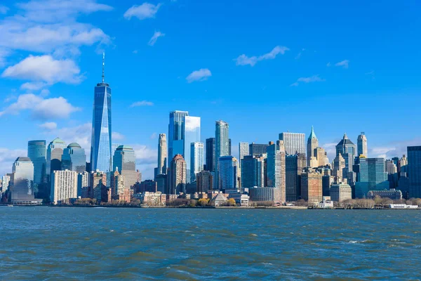Panorama Dari Lower Manhattan New York City Skyline Dari Hudson — Stok Foto