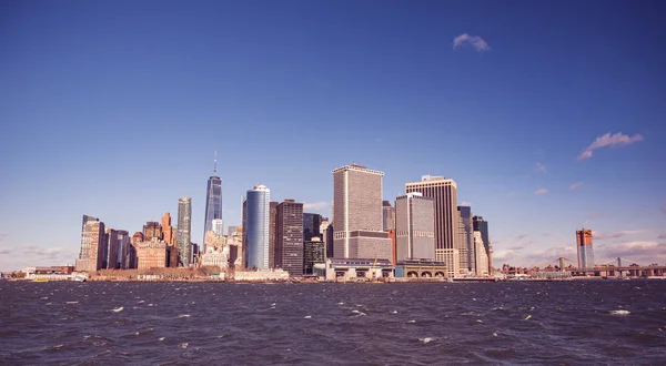 Panorama Ciudad Nueva York Con Manhattan Skyline Sobre Río Hudson — Foto de Stock