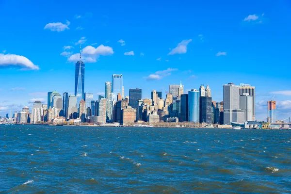 Panorama New York City Dengan Manhattan Skyline Atas Sungai Hudson — Stok Foto