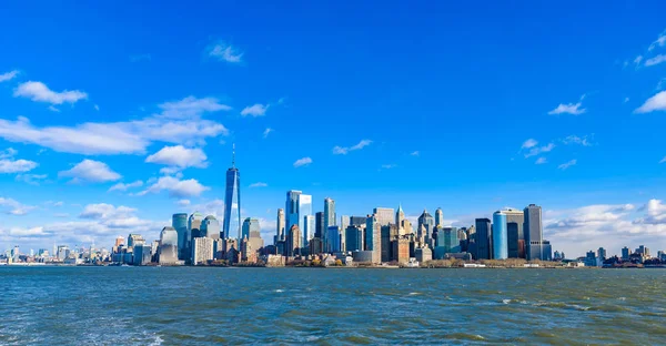 Panorama Över New York City Med Manhattan Skyline Över Hudson — Stockfoto