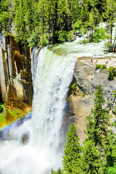 Vernal Falls Merced River Senderismo Nevada Falls Largo John Muir — Foto de Stock