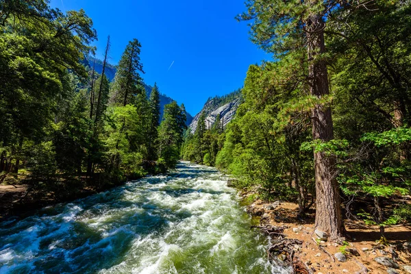 Merced River Landscape Yosemite National Park Whitewater Rapids Californie États — Photo