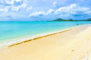 Valley Kilisesi Beach, cennet tropikal defne ada Antigua Karayip Denizi