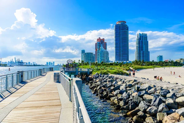 South Pointe Park Pier South Beach Miami Beach Paraíso Costa — Foto de Stock