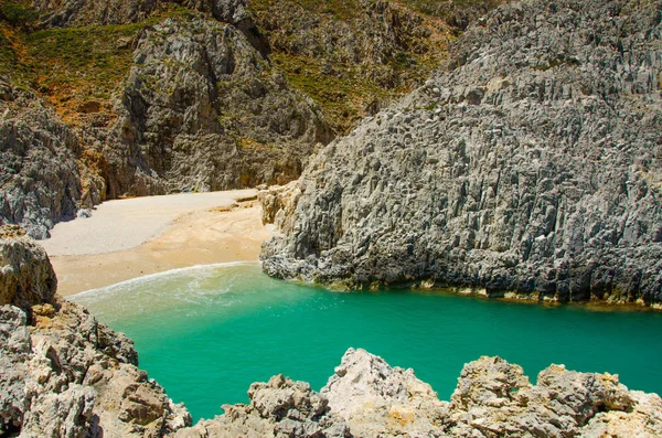 Seitan Limania Spiaggia Bianca Sull Isola Creta Relax Ricreazione Sulla — Foto Stock