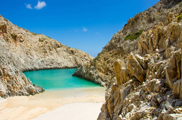 Seitan Limania Vita Strand Kreta Avkoppling Och Rekreation Vackra Kusten — Stockfoto