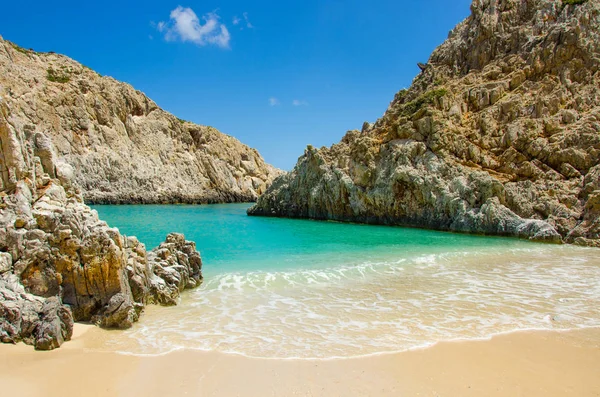 Seitan Limania Playa Blanca Isla Creta Relajante Recreación Hermosa Costa — Foto de Stock