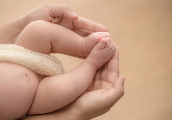 Feet Newborn Baby Hands Parents Happy Family Concept — Stock Photo, Image