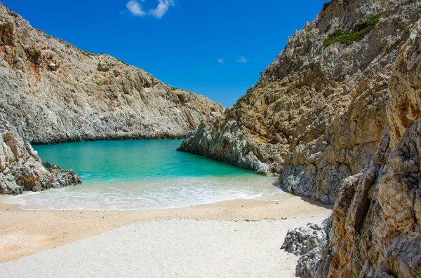 Seitan Limania Plage Blanche Sur Île Crète Détente Loisirs Belle — Photo