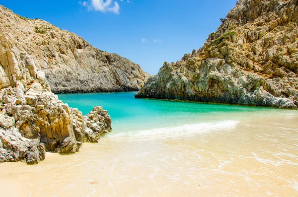 Seitan Limania Vita Strand Kreta Avkoppling Och Rekreation Vackra Kusten — Stockfoto