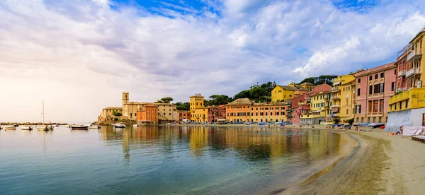 Sestri Levante Paradise Bay Silence Com Seus Barcos Sua Linda — Fotografia de Stock