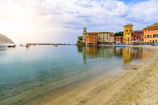 Sestri Levante Paradise Bay Silence Its Boats Its Lovely Beach — Stock Photo, Image