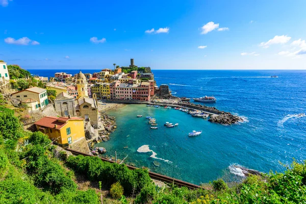 Vernazza Vesnice Cinque Terre Národního Parku Pobřeží Itálie Krásné Barvy — Stock fotografie
