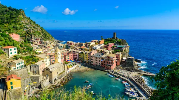 Vernazza Parku Narodowego Miejscowości Cinque Terre Wybrzeżu Włoch Piękne Kolory — Zdjęcie stockowe