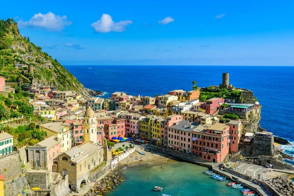 Vernazza Aldeia Parque Nacional Cinque Terre Costa Itália Cores Bonitas — Fotografia de Stock