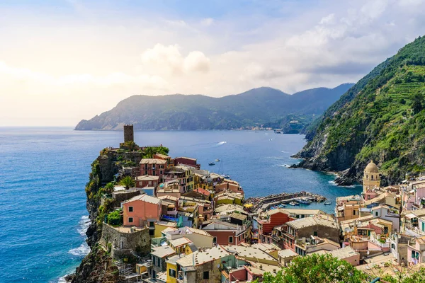 Vernazza Dorp Van Cinque Terre National Park Aan Kust Van — Stockfoto