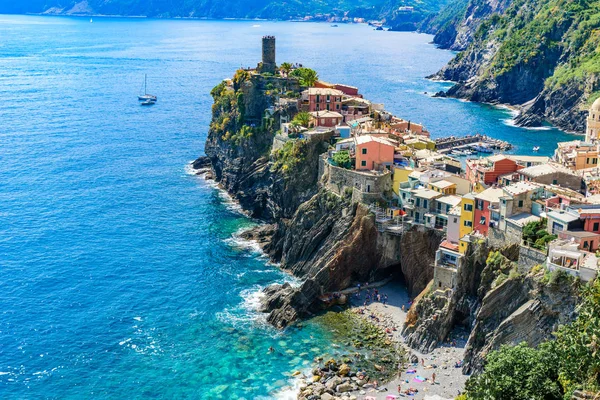 Vernazza Aldeia Parque Nacional Cinque Terre Costa Itália Cores Bonitas — Fotografia de Stock