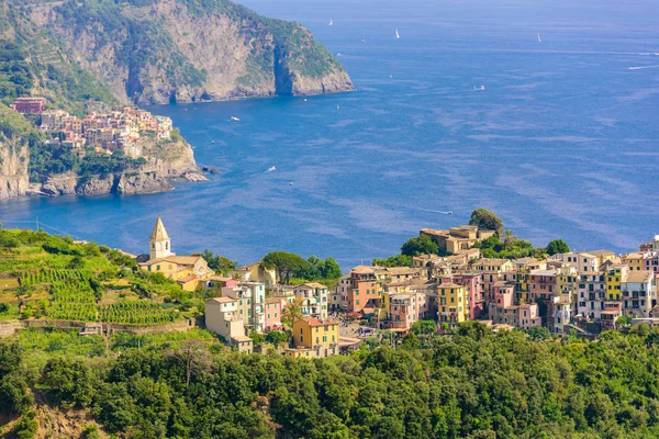 Corniglia Village Cinque Terre National Park Coast Italy Fundo Você — Fotografia de Stock