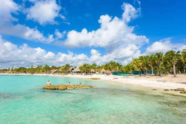 Ривьера Майя Райский Пляж Akumal Канкуне Кинтана Роо Мексика Карибское — стоковое фото