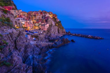 Manarola - köy Cinque Terre Milli Parkı İtalya kıyılarında