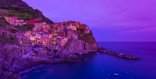 Manarola Pueblo Cinque Terre Parque Nacional Costa Liguria Italia Hermosos —  Fotos de Stock