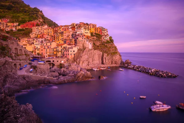 Manarola Pueblo Cinque Terre Parque Nacional Costa Liguria Italia Hermosos — Foto de Stock