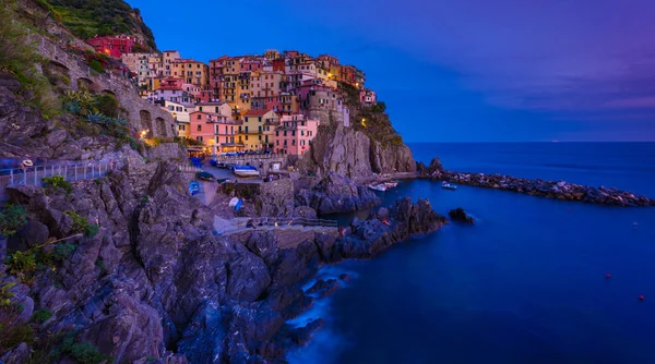 Manarola Pueblo Del Parque Nacional Cinque Terre Costa Italia — Foto de Stock