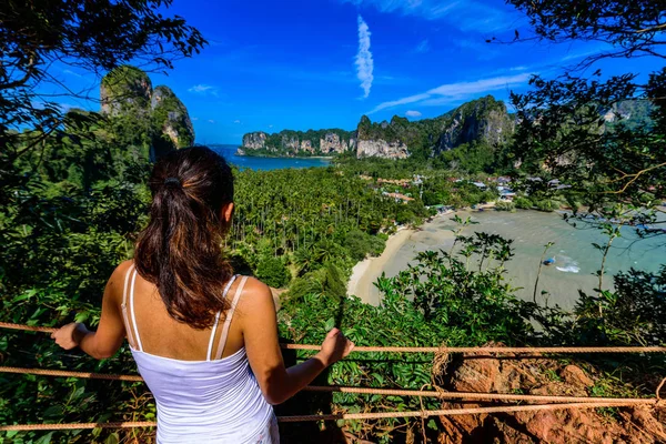 Beautiful View Railay West Beach View Point Tropical Beach Karst — Stock Photo, Image