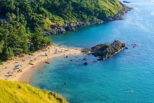 Zachód Słońca Plaży Yanui Przylądka Promthep Tropikalne Wybrzeże Rajskie Plaże — Zdjęcie stockowe