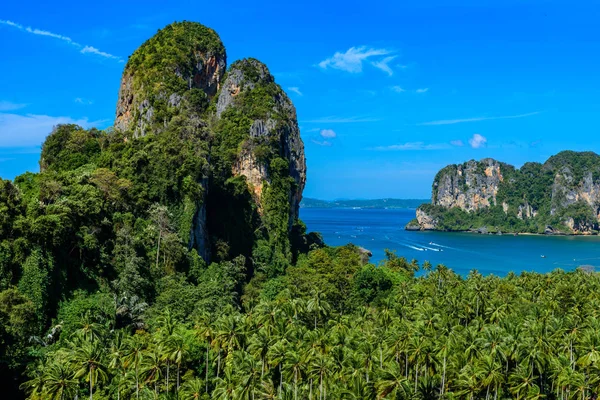 Prachtig Uitzicht Het Strand Van Railay West Vanuit Punt Tropisch — Stockfoto