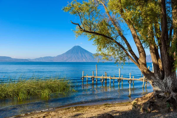Lago Atitlan Panajachel Solola Lago Vulcão Highland Guatemala — Fotografia de Stock