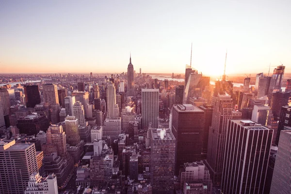 Vista Panorámica Del Horizonte Midtown Manhattan Con Empire State Building — Foto de Stock