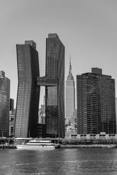 Vista Desde East Side River Hasta Empire State Building Manhatten — Foto de Stock