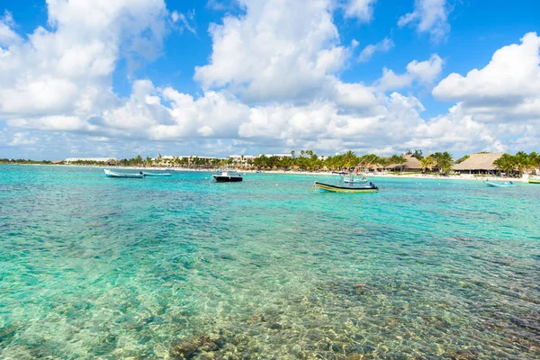 Akumal Bahía Paradisíaca Con Hermosa Playa Blanca Cerca Cancún Yucatán — Foto de Stock