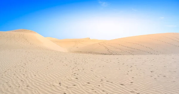 Aerial View Sand Dunes Gran Canaria Beautiful Coast Beach Canarian — Stock Photo, Image